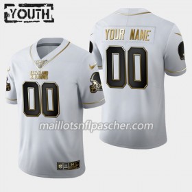 Maillot Cleveland Browns Custom Nike Blanc Golden Edition 100th - Enfant